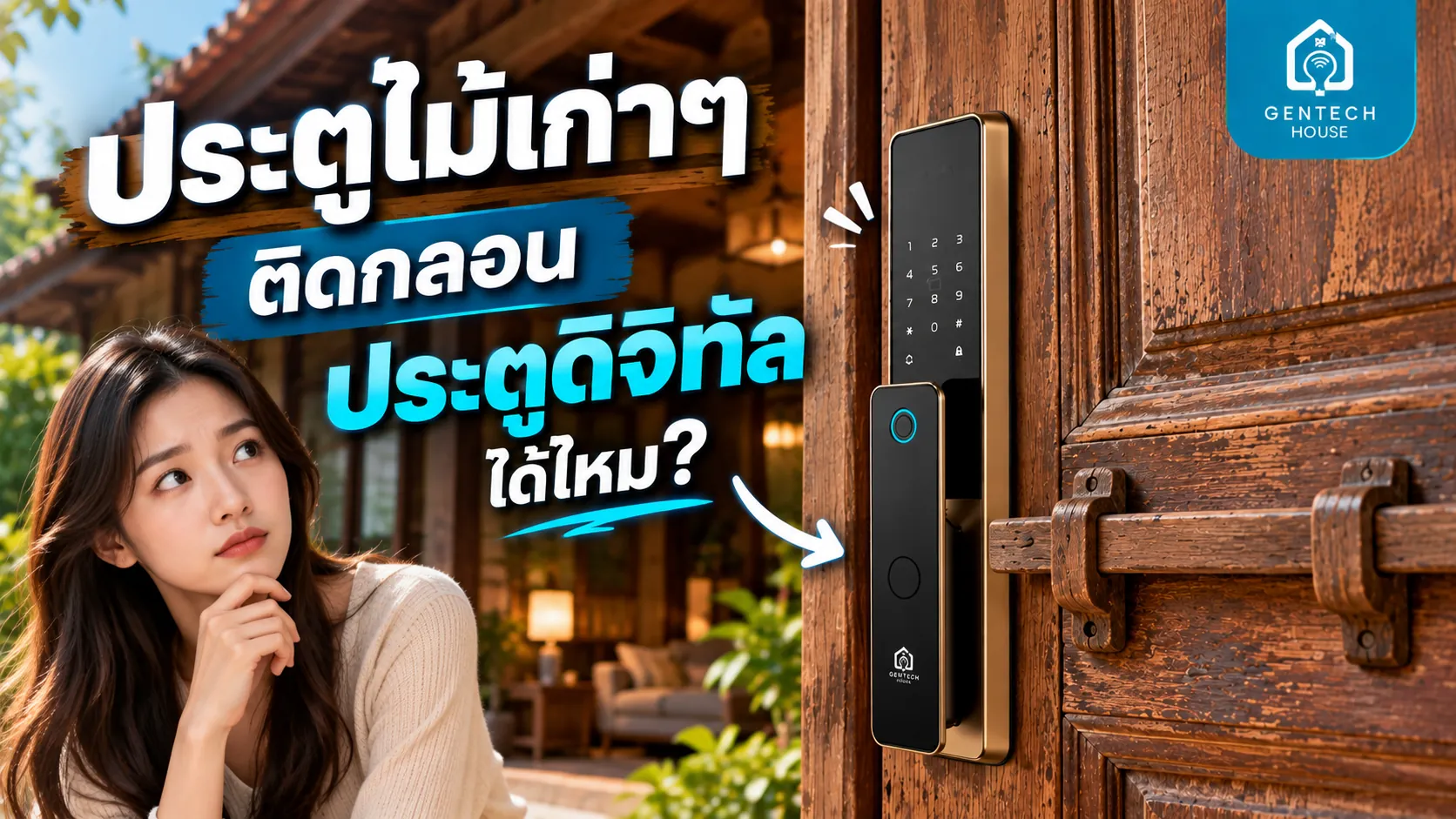 ประตูไม้เก่าๆ ติดกลอนประตูดิจิทัลได้ไหม