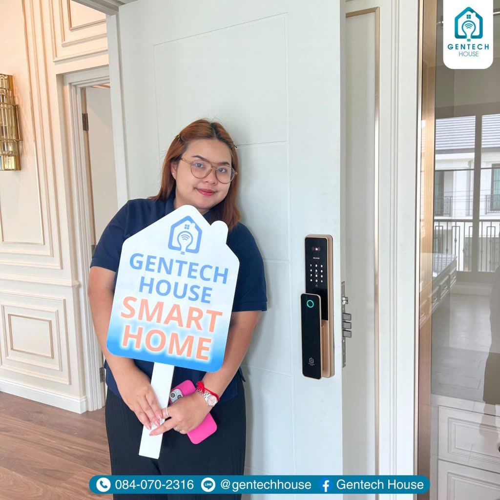 ผลงานการติดตั้ง Smart Lock | รุ่น Lux Palm 02 Pro | สี Rose Gold รูปที่ 5